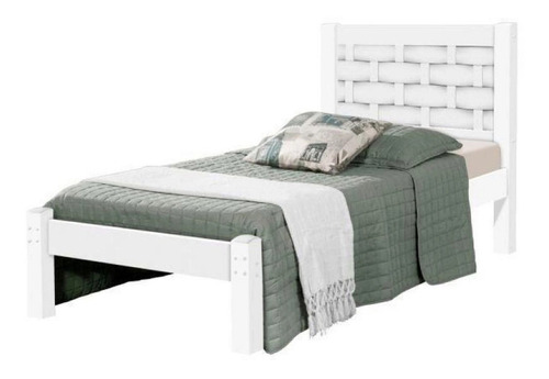 Cama Solteiro Laila J&a Móveis Branco / Lilas Dd