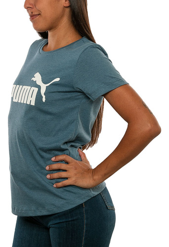 Remera Ess Logo Heather Puma Sport 78 Tienda Oficial