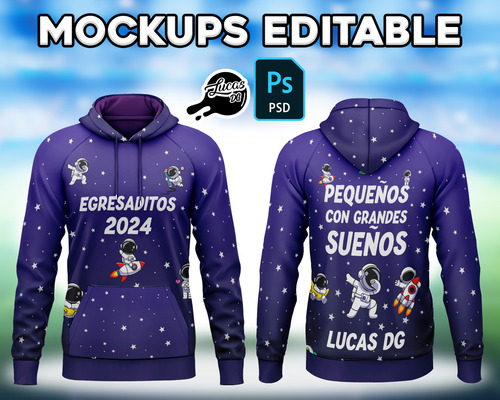 Mockups Editable Psd - Buzo Canguro - Egresados