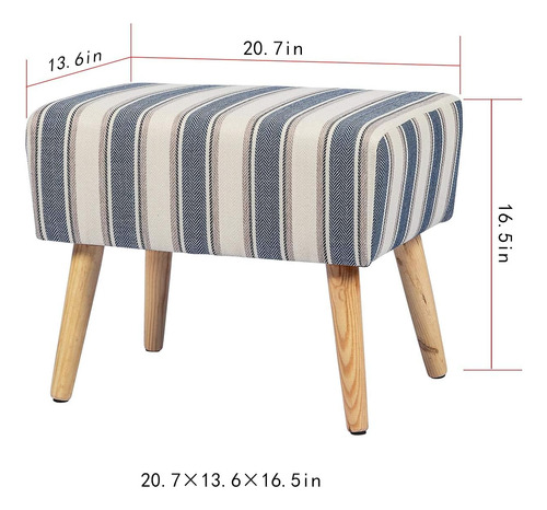 Taburete Otomano Pequeño Rectangular Tapizado