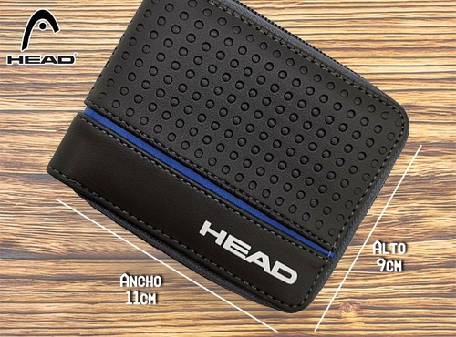 Imagen 3 de 7 de Billetera Head Colores Hombre Caja Regalo C/ Cierre Cuero P