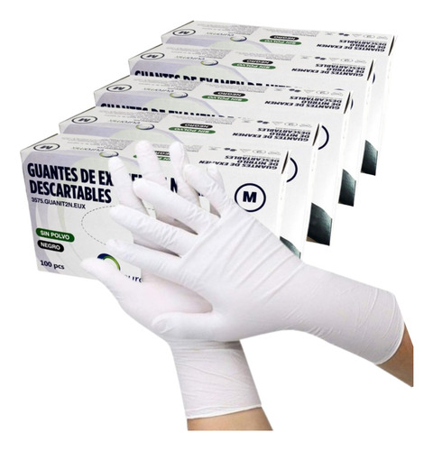 5 Cajas Guantes De Nitrilo Reforzados Varios Colores X 100