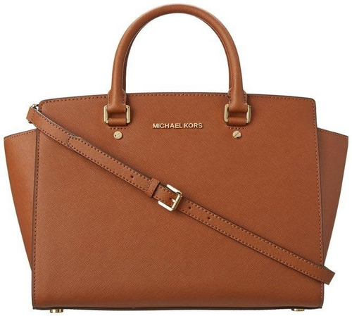 Bolso Michaelkors Selma Satchel Marrón Piel Saffiano Marrón (Usado)