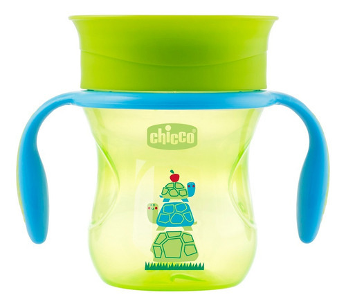 Taza infantil Chicco 360 Perfect Cup +12 meses a prueba de fugas, color verde