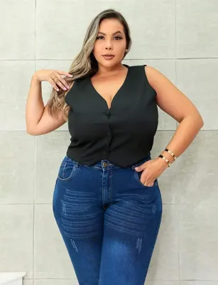 Coletinho Curto Plus Size Feminino Colete Alfaiataria