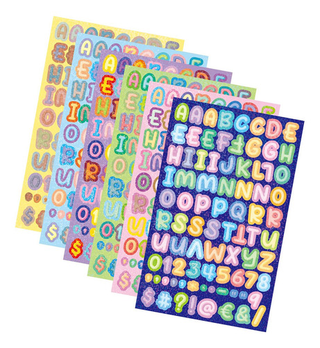 6x Pegatinas De Números Y Letras, Pegatinas De Dibujos
