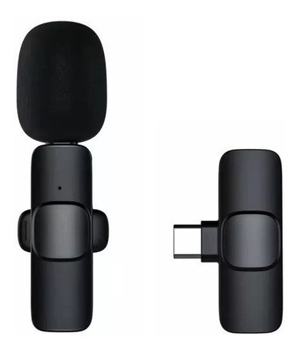 Micrófono Corbatero Inalambrico Omnidireccional Usb Tipo C Color Negro