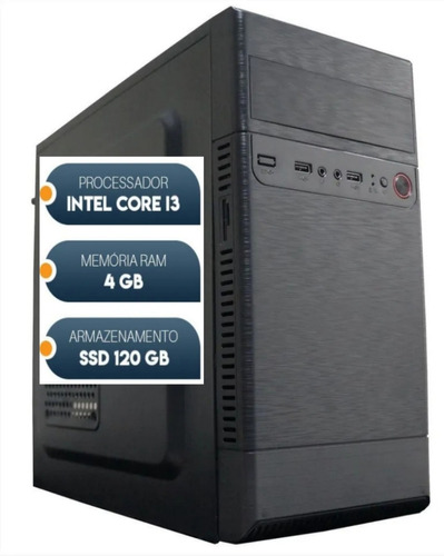 Computador Cpu Nova Intel Core I3 4gb Ssd120gb 