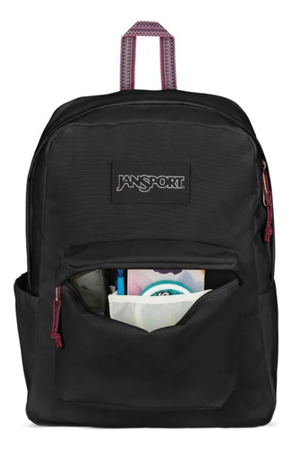 Mochila Jansport 100% Ecologica Unisex Moda Restore Pack Color Negro Diseño De La Tela Liso