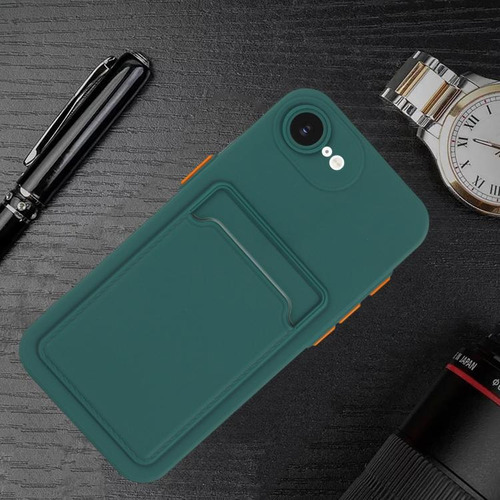 Capa Tpu Para iPhone 16e Com Slot Para Cartão
