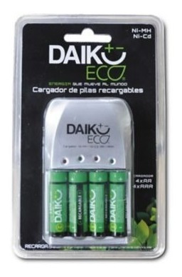 Cargador Pilas + 4 Pilas Aa 2300 M Daiku Original