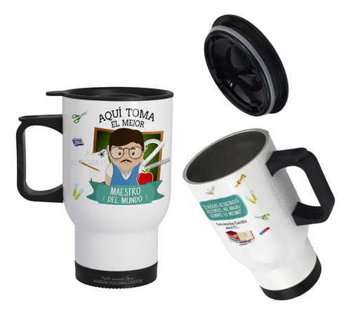 Mug Vaso Termico Viajero Para Carro Regalo Profesor  12