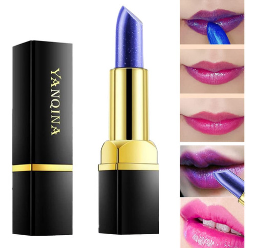 Go Ho Lapiz Labial Azul Magico (azul Cambiado A Rosa), Lapiz