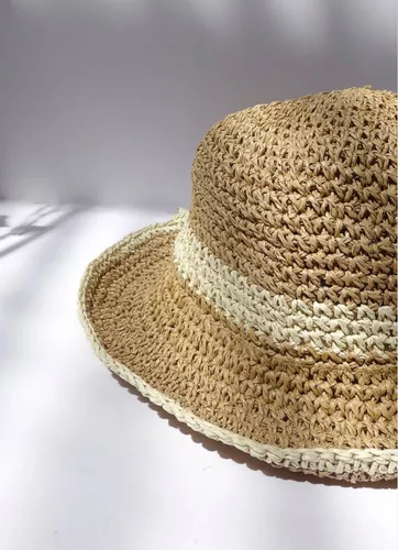 Piluso De Rafia Jacquard Gorro Verano Playa Hombre Mujer