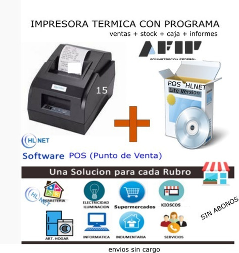 Impresora Termica De Ticket 58 Con Soft Afip