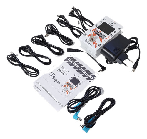 Pedal Afinador Parquer Guitarra Bajo Fuente True By Pass Color Blanco