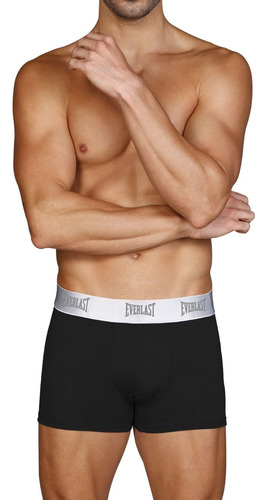 Boxer Ajustado Corto Negro 3 Pzs - Everlast Underwear