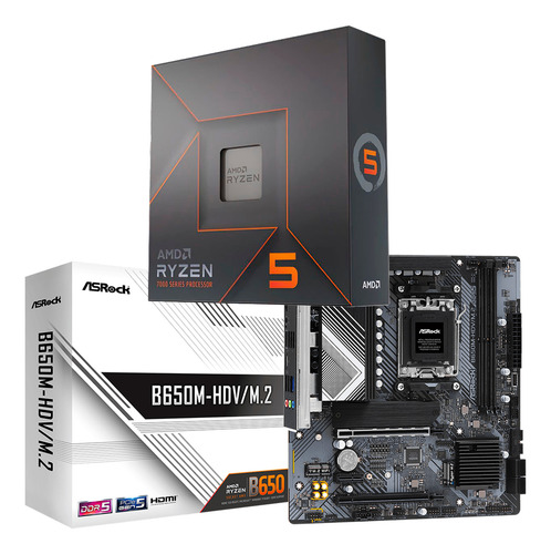 Kit Amd Ryzen5 8600g + Asrock B650m Hdv/m2 Ddr5 Preto