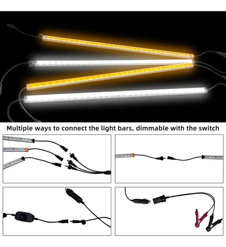 Topautogear Luces Led De 4 Bares Kit Más Brillante Smd 5050