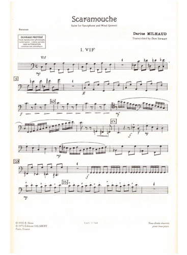 Scaramouche: Suite For Alto Saxophone And Wind Quintet.