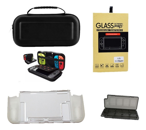 Protección Nintendo Switch Bolso + Mica+ Carcasa + Portajue
