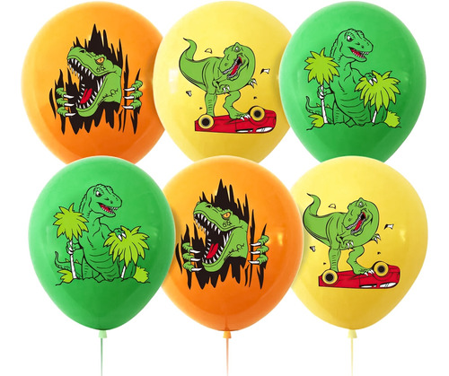 Pack 6 Globos Dinosaurios Grandes Cumpleaños 