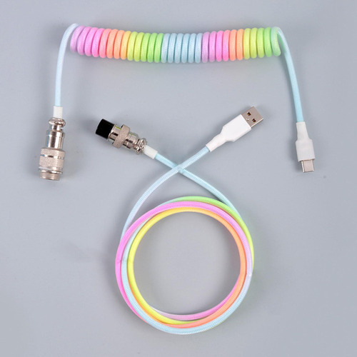 ` Cable Usb Tipo C De 3 M, Cable De Carga En Espiral Con