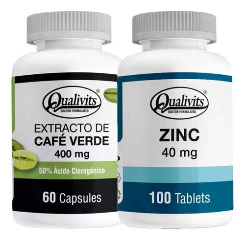 Extracto De Café Verde + Zinc 40 Mg 100 Tabletas Qualivits