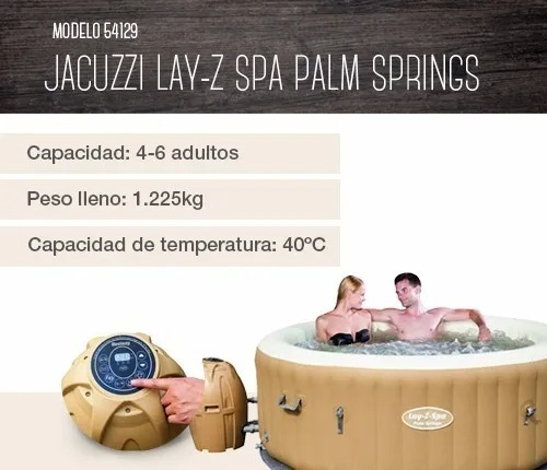 Imagen 6 de 6 de Jacuzzi Hidromasaje Spa Inflable Palm Pileta Layz Bestway