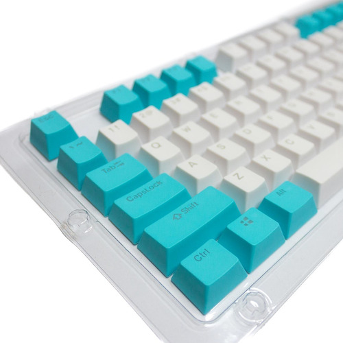 Keycaps Set Color Celeste + Blanco