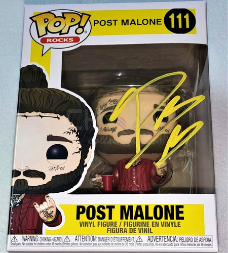 Funko Pop! Rocks Firmado Post Malone Autografo Rap Trap #111