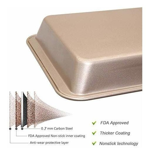Bandeja De Horno Brownie Pan Antiadherente Con Separadores A