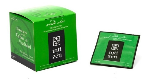 Inti Zen Te Verde Chai Caja X 15 Saquitos Canela Y Jengibre