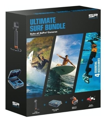 Kit Cámara 4k + Accesorios Surf Bastón Montura Tabla Y Boca