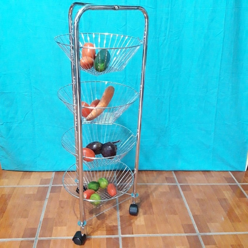 Imagen 2 de 3 de Estante Cromado Organizador De 4 Canastas, Frutero.nuevo. V