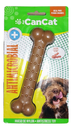 Juguete Hueso Saborizado Para Perros Cancat Antimicrobial 15 Color Marrón