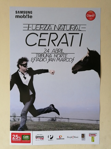 Poster Afiche Concierto Gustavo Cerati En Lima 2010 Rock