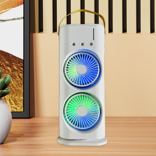 Ventilador De Escritorio Portátil, Ligero, 2 Ventiladores,