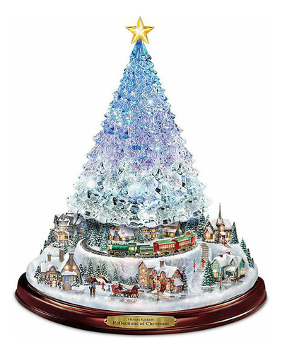20x30cm Árbol De Navidad Tren De Pegatinas Giratorio 2