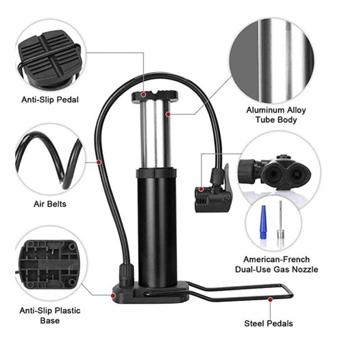 Imagen 3 de 6 de Mini Bombin De Pie Con Adaptadores/ Tomasstore