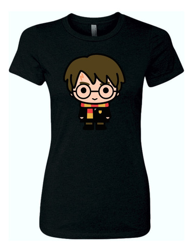 Camiseta Harry Potter Chibi Femenina Serie Black Dama Xgt