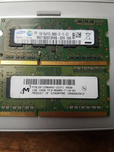 Memoria Ram Lap Top Pc3-8500s 1gb