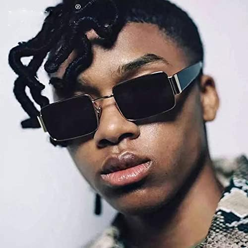 Gafas De Sol Cuadradas De Moda Hip Hop Con Marco Dorado Rect
