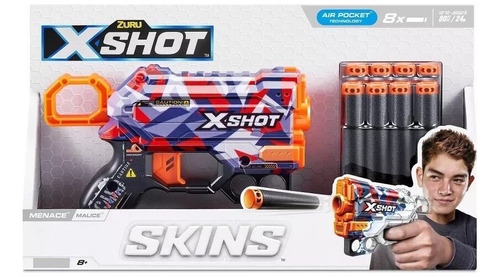 Pistola Lanza Dardos X-shot Zuru Skins Menace Diseño Grafiti