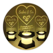 Comprar Souvenirs Casamiento Fiesta Con Luz Led  Pack X20u Acrílico