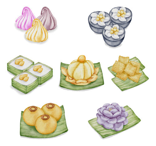 Kit Imágenes Png Clipart Comida Thai Menús Recetas Acuarela