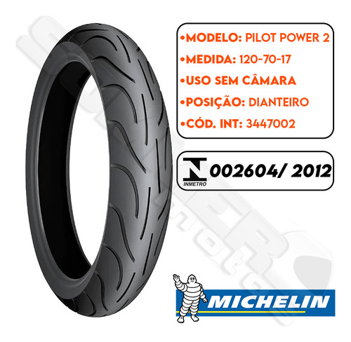 Pneu Dianteiro Cbr 1100/ Cbr 500/ Cbr 600 120-70-17 Michelin