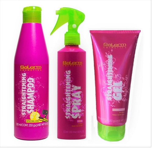 Salerm Shampoo Sin Sulfatos + Spray + Gel Liso Ultra Rápido