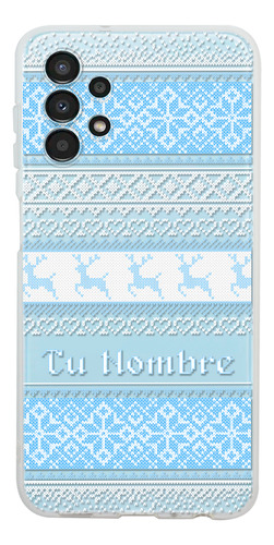 Funda Para Galaxy Ugly Sweater Azul Navideño Con Tu Nombre
