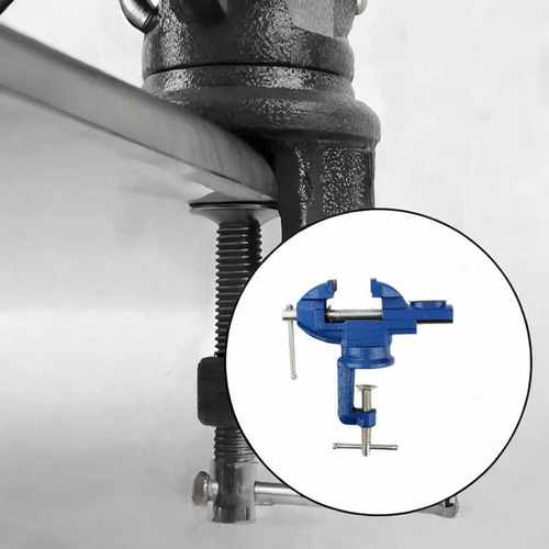 Tornillo De Banco Con Abrazadera De Boca De 5 Cm Azul